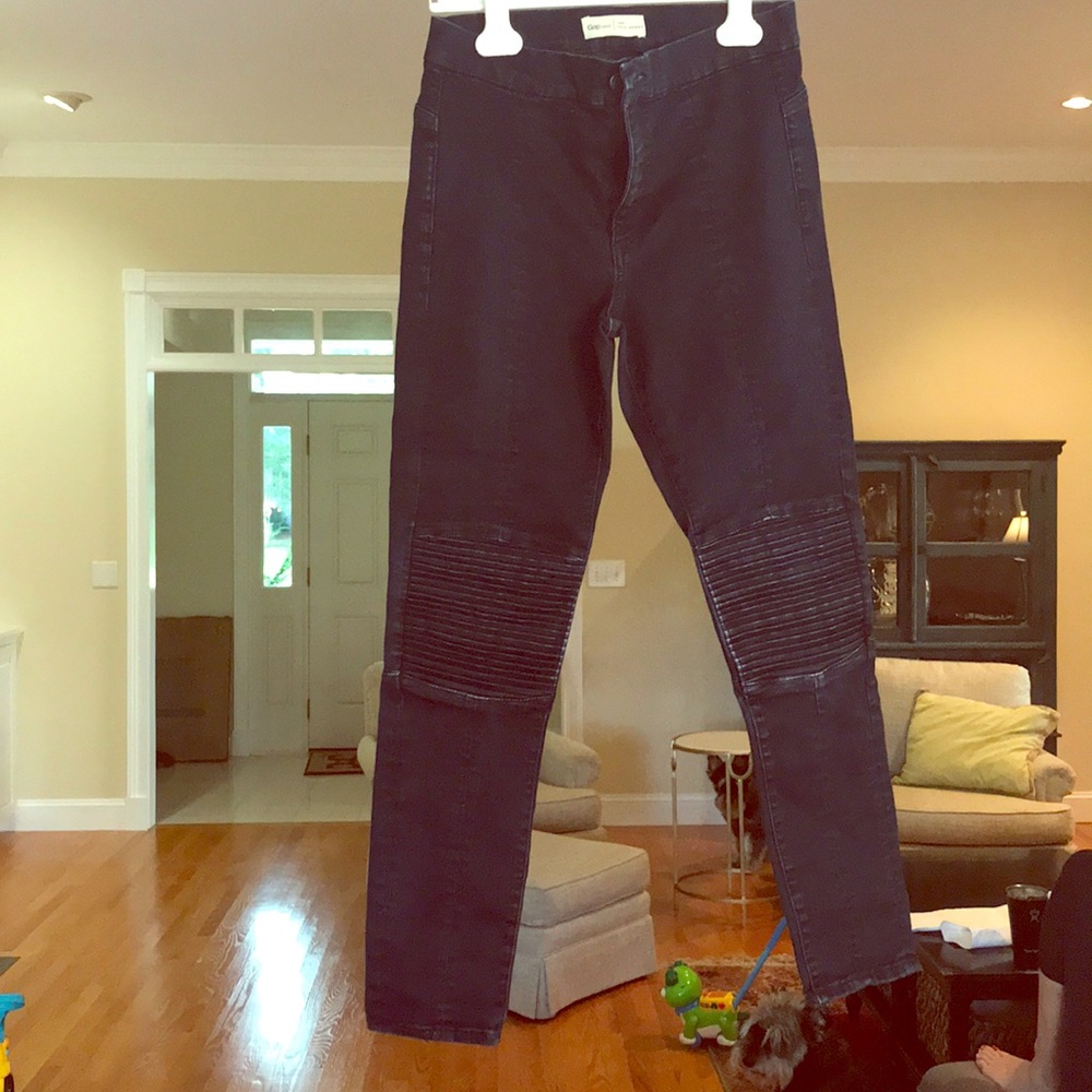 GAP Mid Rise Moto True Skinny Jeans